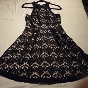 Speechless Black Lace and Cream Dress - Junior L